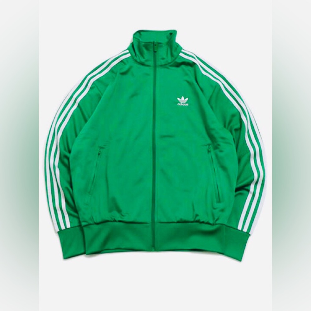 adidas Originals (S-XL) Firebird Track Jacket Green/White JD0183